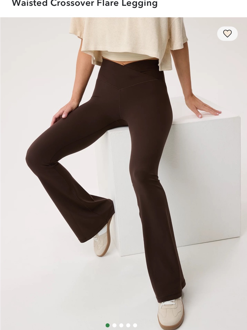 Aerie High Waisted Crossover Flare Legging — Brown